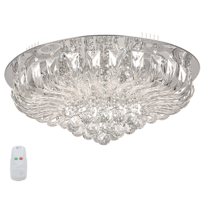 Metal Ceiling Fitting with Glass and Crystals