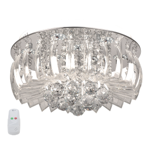 LED, Metal Ceiling Fitting with Glass and Crystals